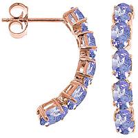 Tanzanite Linear Stud Earrings 2.5ctw in 9ct Rose Gold