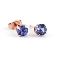 tanzanite stud earrings 095ctw in 9ct rose gold