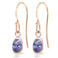 Tanzanite Drop Earrings 1.0ctw in 9ct Rose Gold