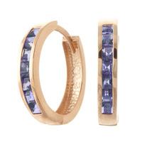 Tanzanite Huggie Earrings 1.35ct in 9ct Rose Gold