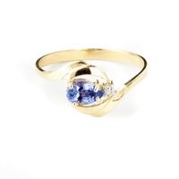 Tanzanite and Diamond Flare Ring 0.5ct in 9ct Gold