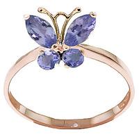 Tanzanite Butterfly Ring 0.4ctw in 9ct Rose Gold