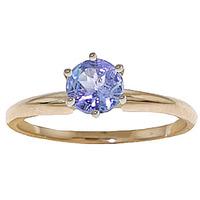 Tanzanite Crown Solitaire Ring 0.65ct in 9ct Gold