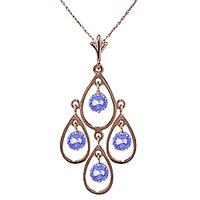 Tanzanite Quadruplo Milan Pendant Necklace 1.2ctw in 9ct Rose Gold