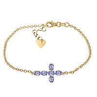 Tanzanite Adjustable Cross Bracelet 1.7ctw in 9ct Gold