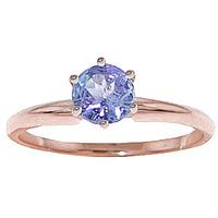 Tanzanite Crown Solitaire Ring 0.65ct in 9ct Rose Gold