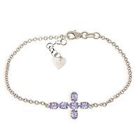 Tanzanite Adjustable Cross Bracelet 1.7ctw in 9ct White Gold