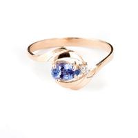 Tanzanite and Diamond Flare Ring 0.5ct in 9ct Rose Gold