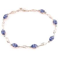 Tanzanite and Diamond Tennis Bracelet 3.0ctw in 9ct Rose Gold