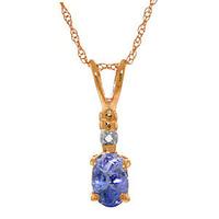 Tanzanite and Diamond Pendant Necklace 0.45ct in 9ct Rose Gold