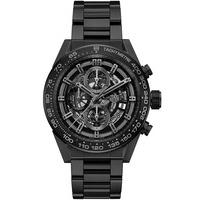 TAG Heuer Mens Carrera Black Chronograph Skeleton Bracelet Watch CAR2A91.BH0742