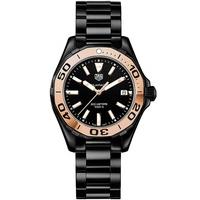TAG Heuer Ladies Two Tone Ceramic Aquaracer Bracelet Watch WAY1355.BH0716