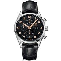 tag heuer mens carrera black leather strap watch cv2a1abfc6379
