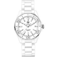 TAG Heuer Ladies White Ceramic Aquaracer Bracelet Watch WAY1391.BH0717