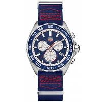 TAG Heuer Mens Blue Chronograph Formula One Red Bull Special Edition Blue Dial Fabric Strap Watch CAZ1018.FC8213