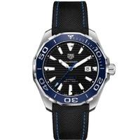 TAG Heuer Mens Aquaracer Ceramic Black Dial Fabric Strap Watch WAY201C.FC6395