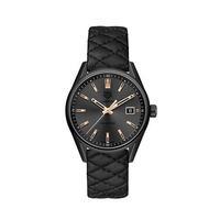 Tag Heuer Ladies Carrera 39mm Quartz Black Dial Quiltes Leather Strap Watch