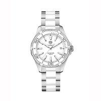 tag heuer ladies aquaracer 35mm white ceramic and diamond watch