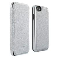 Ted Baker GLITSIE Mirror Folio Case for iPhone 7 - Silver Glitter