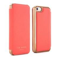 Ted Baker SS16 SHAEN Mirror Folio Case for iPhone SE - Coral/Rose Gold