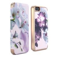 Ted Baker SS16 MARIEL Mirror Folio Case for iPhone 5 / 5S / SE - Ethereal Posie (Nude)