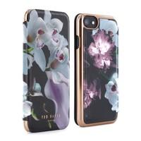 Ted Baker SS16 MARIEL Mirror Folio Case for iPhone 7 - Ethereal Posie (Black)