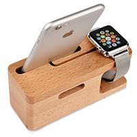 Teqi Watch Stand for Apple Watch Series 2 iPhone7 7lus 6s 6 lus 5 5c 5s 4 4s Wooden 38mm / 42mm No Data Line