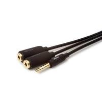 Techlink Iwires (0.2m) 3.5mm Stereo Plug To 2 X 3.5mm Stereo Sockets