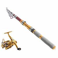 Telespin Rod Fishing Rod Reel Fishing Rod Telespin Rod Carbon 290 M Sea Fishing Rod Reel Combos Red-