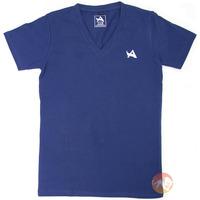 tee v neck navy white large