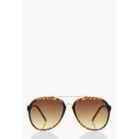 textured frame aviator sunglasses brown