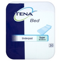 tena bed underpad super 60 x 60cm 30 pack