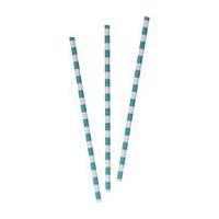 Teal Striped Paper Straws 20 Pack