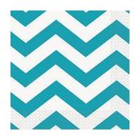 Teal Chevron Paper Napkins 16 Pack