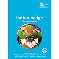 teenage mutant ninja turtles mikey 25mm carded badge