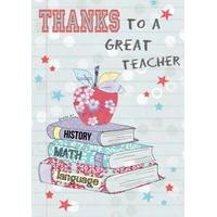 teacher apple thank you card