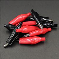 Test Alligator Clips Crocodile Clamp - Red Black (Size L / 5 Pairs)