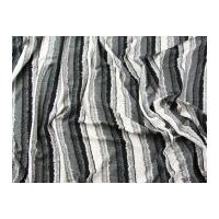 Textured Stripe Knit Stretch Jersey Dress Fabric Black & Grey