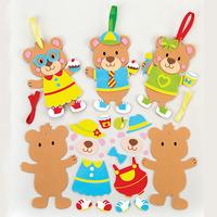 teddy bear mix match decoration kits pack of 6