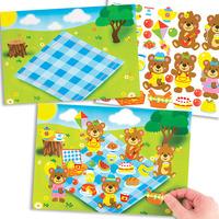 teddy bears picnic sticker scenes pack of 4