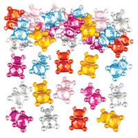 teddy bear self adhesive acrylic jewels pack of 150