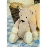 Ted the Bear in Sirdar Snuggly Snowflake DK (1245)