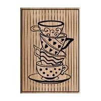 Teacups Colouring Stamp 15 x 10 cm