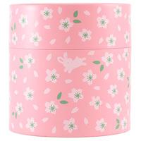 tea canister pink rabbit and cherry blossom pattern