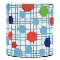 Tea Canister - Blue Grid And Polka Dot Pattern