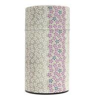 Tea Canister Large - Yellow, Flower Pattern