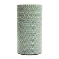 tea canister large green wave pattern