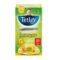 Tetley Super Green Tea Immune Lemon Honey with Vitamin C Pack of 20