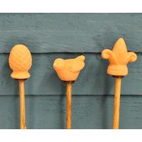 Terracotta Bamboo Cane Toppers (Pack of 3) by Gardman