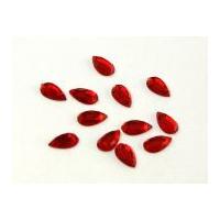 teardrop sew stick on acrylic jewels red